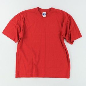 VTG 90's Single Stitch Blank Red T-shirt Dunlop Short Sleeve Shirt Sz. Large